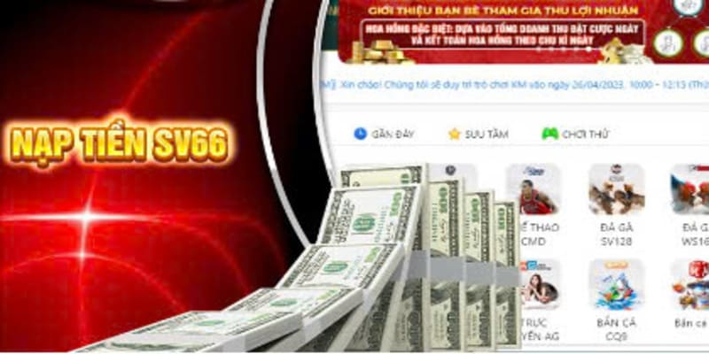Các phương thức gửi tiền vào tại nhà cái SV66