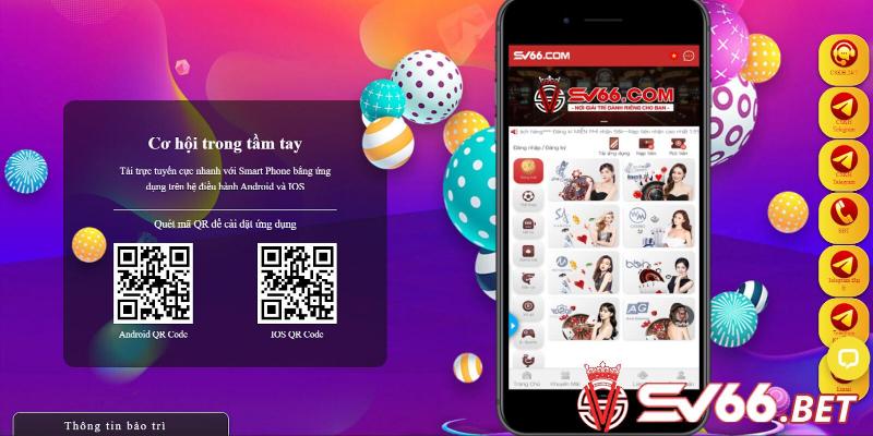 Sv66 hỗ trợ tải app chơi game trên cả iOS và Android